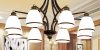 American Chandelier Mediterranean Style Glass Lampshade Living Room Iron Chandelier Rural Dining Hall Bedroom Lamp