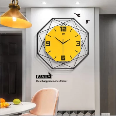 Geekcook Fashion Simple Clock Wall Clock Living Room Creative Nordic Clock Home Metal Decoration Quartz Clock